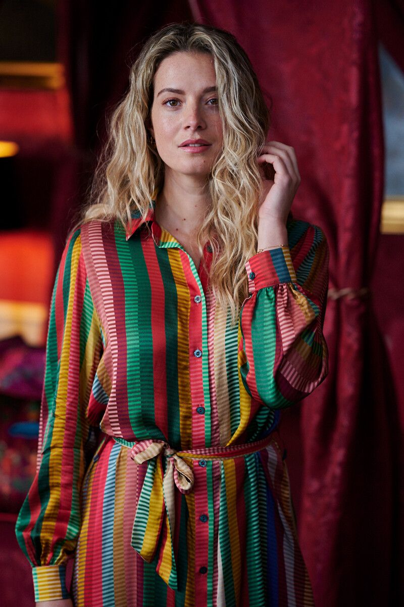 Jurk Jaquard Stripe Multi