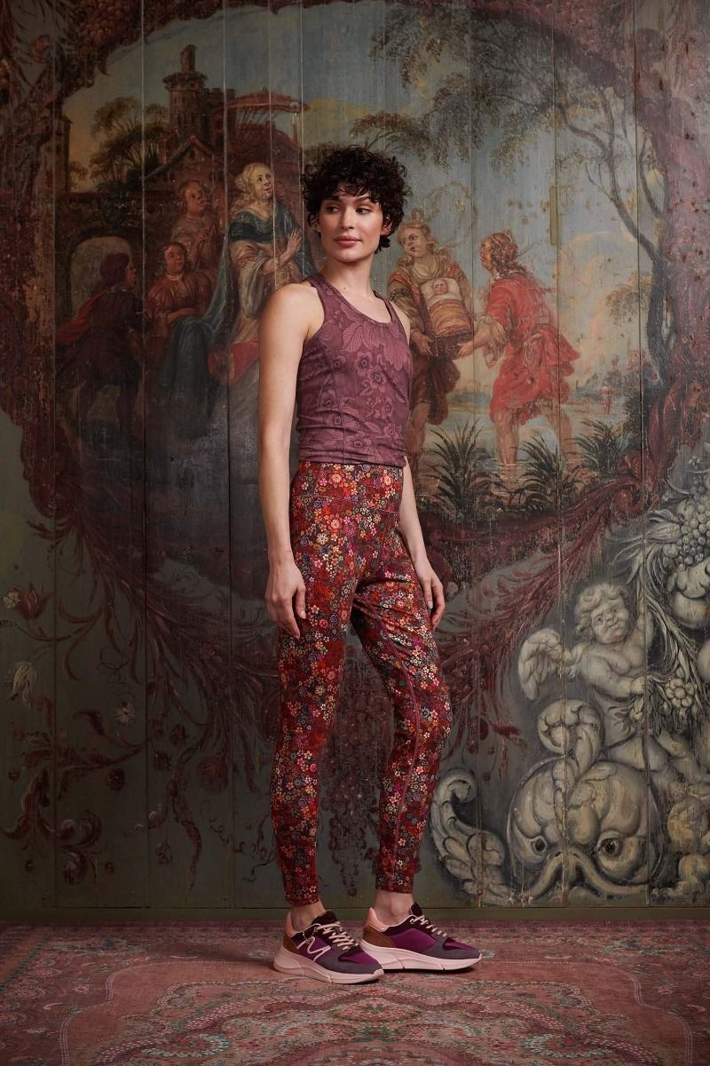 Lange Sportleggings Tutti i Fiori Rot