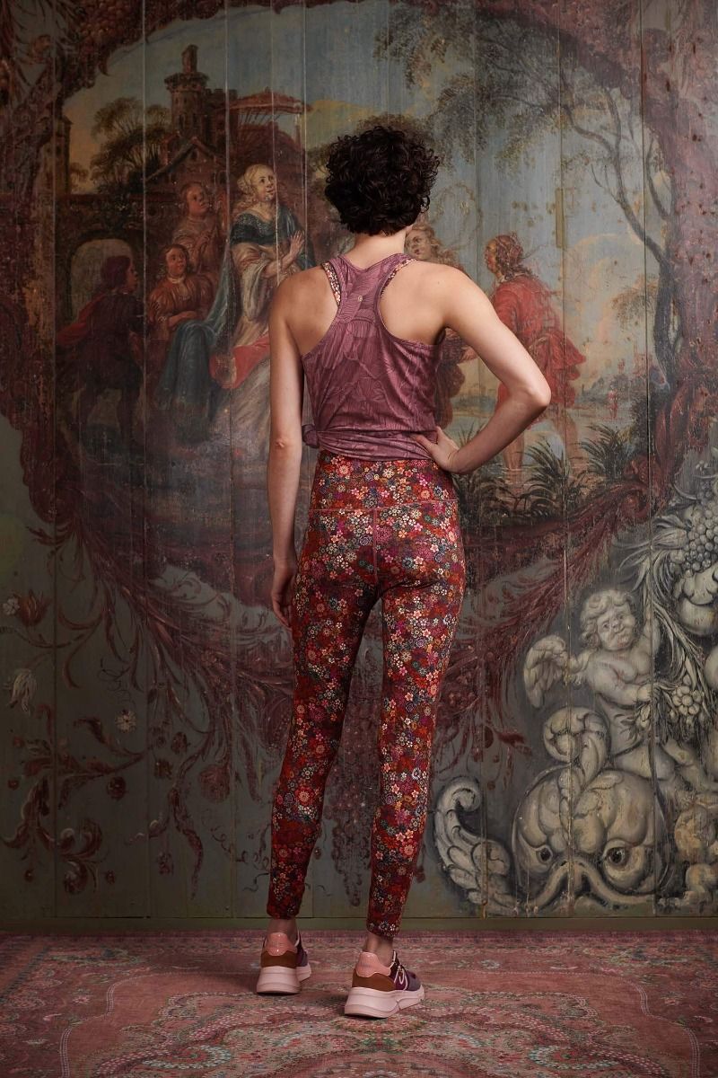 Lange Sportleggings Tutti i Fiori Rot