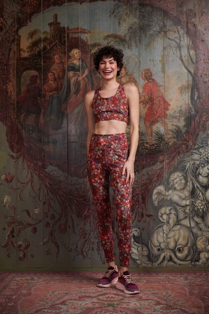 Lange Sportleggings Tutti i Fiori Rot