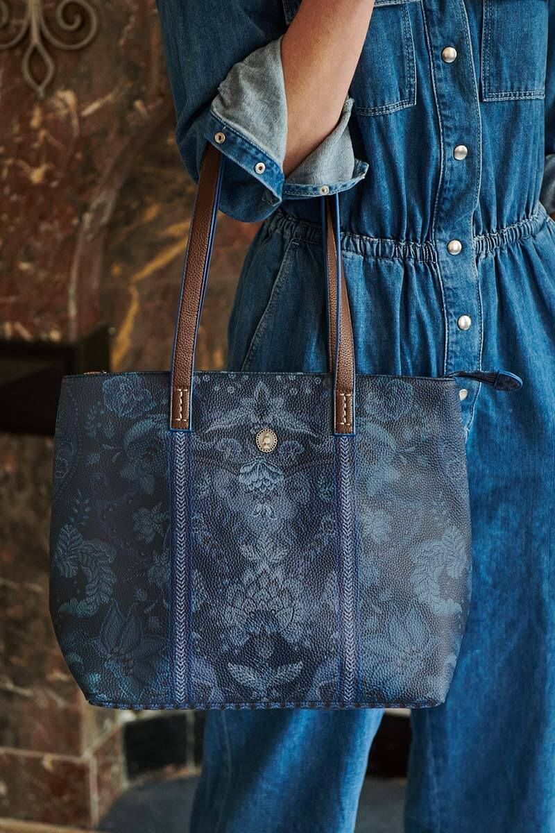 Sac Shopping de Taille Moyenne Kyoto Festival en Coloris Bleu