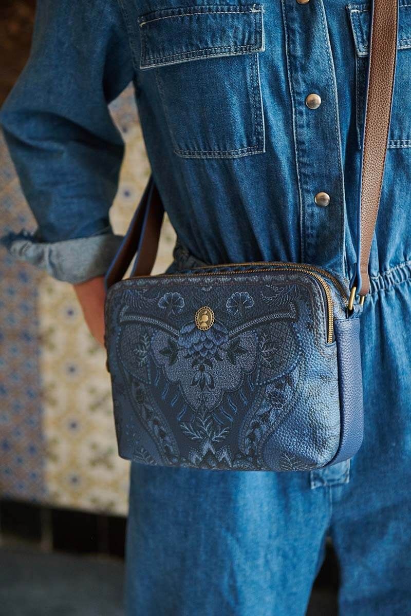 Schultertasche Medium Kyoto Festival Blau