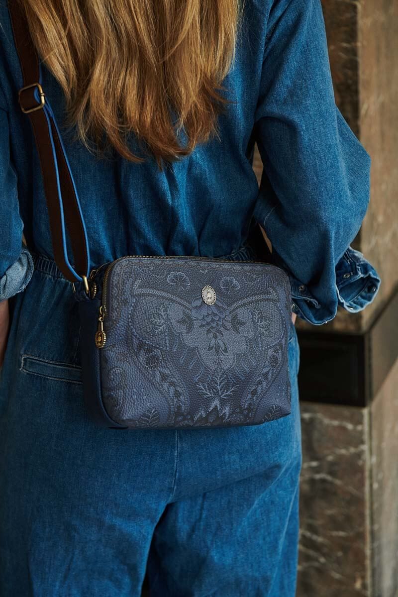 Schultertasche Medium Kyoto Festival Blau