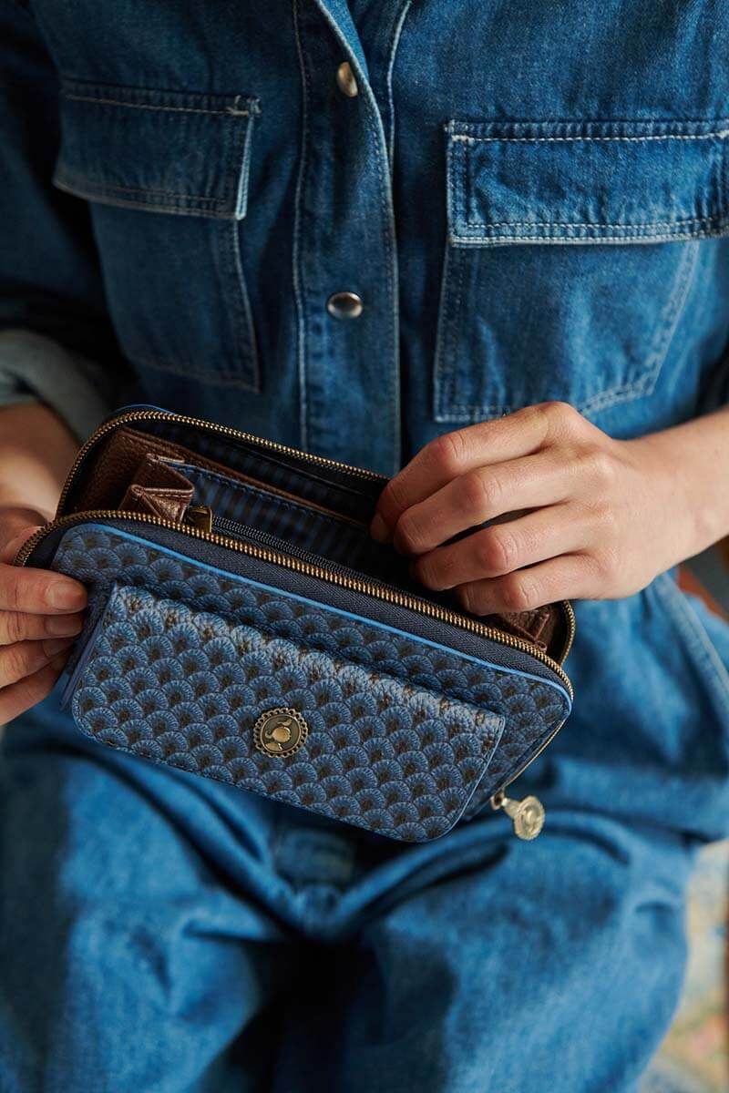 Portefeuille de poche Suki en coloris bleu