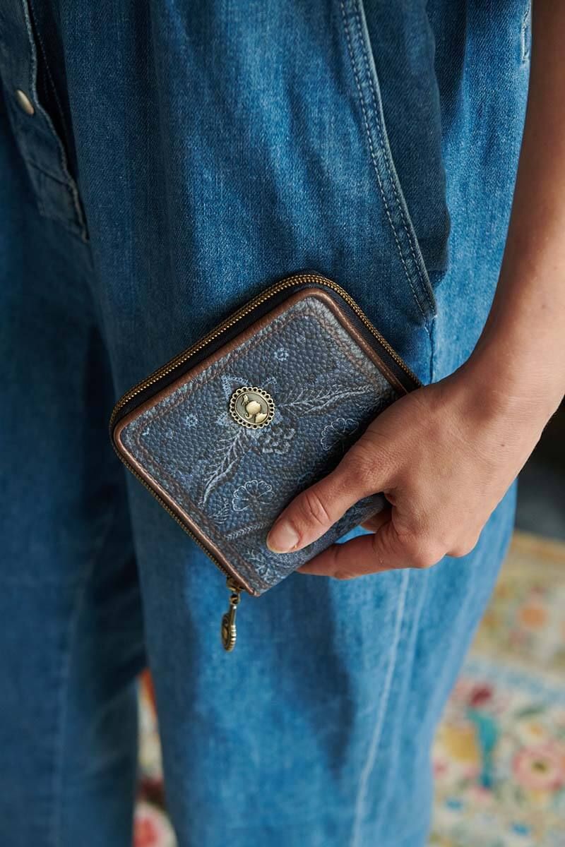 Portefeuille Carré Kyoto Festival en Coloris Bleu Denim