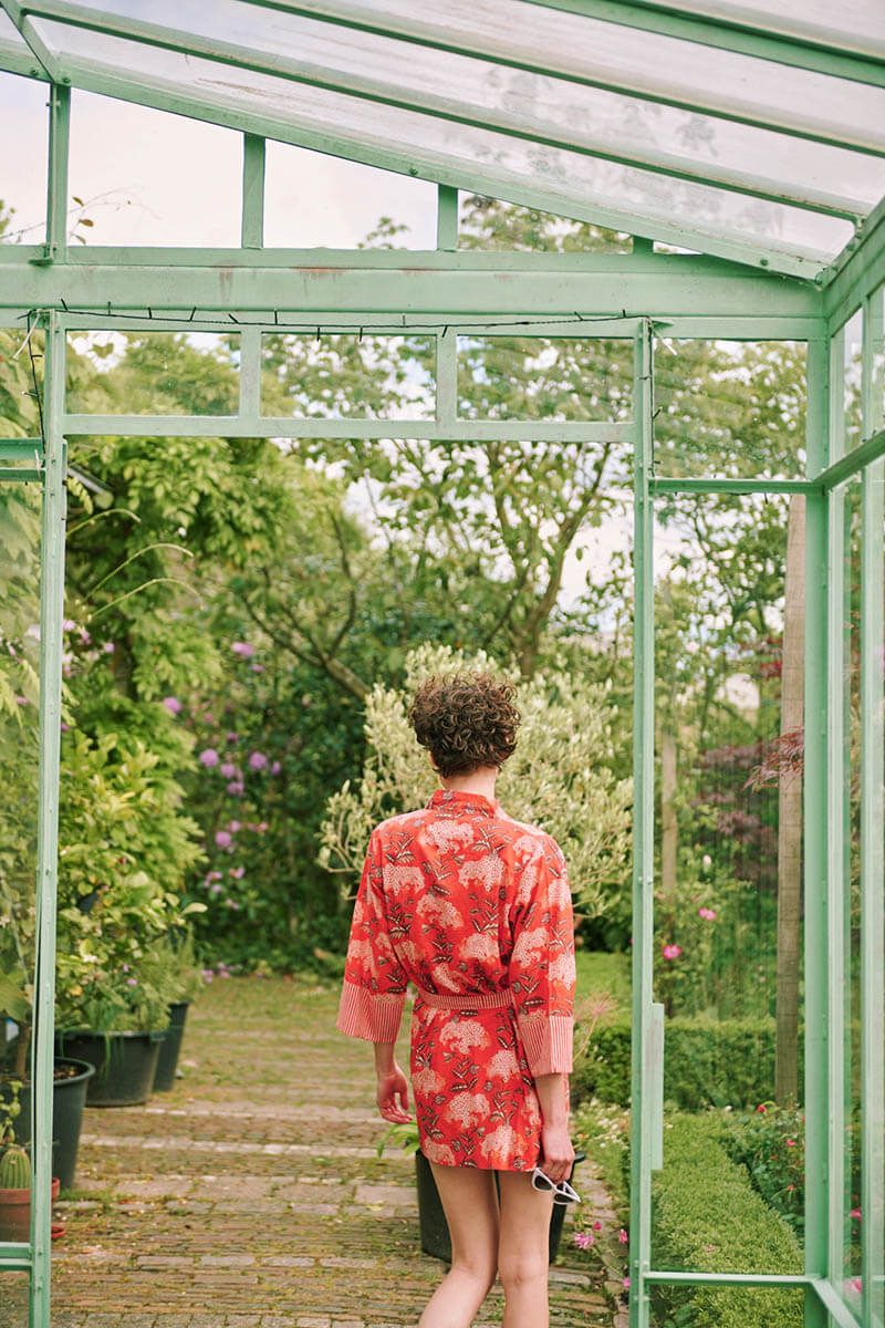 Kimono Flora Firenze en Coloris Corail