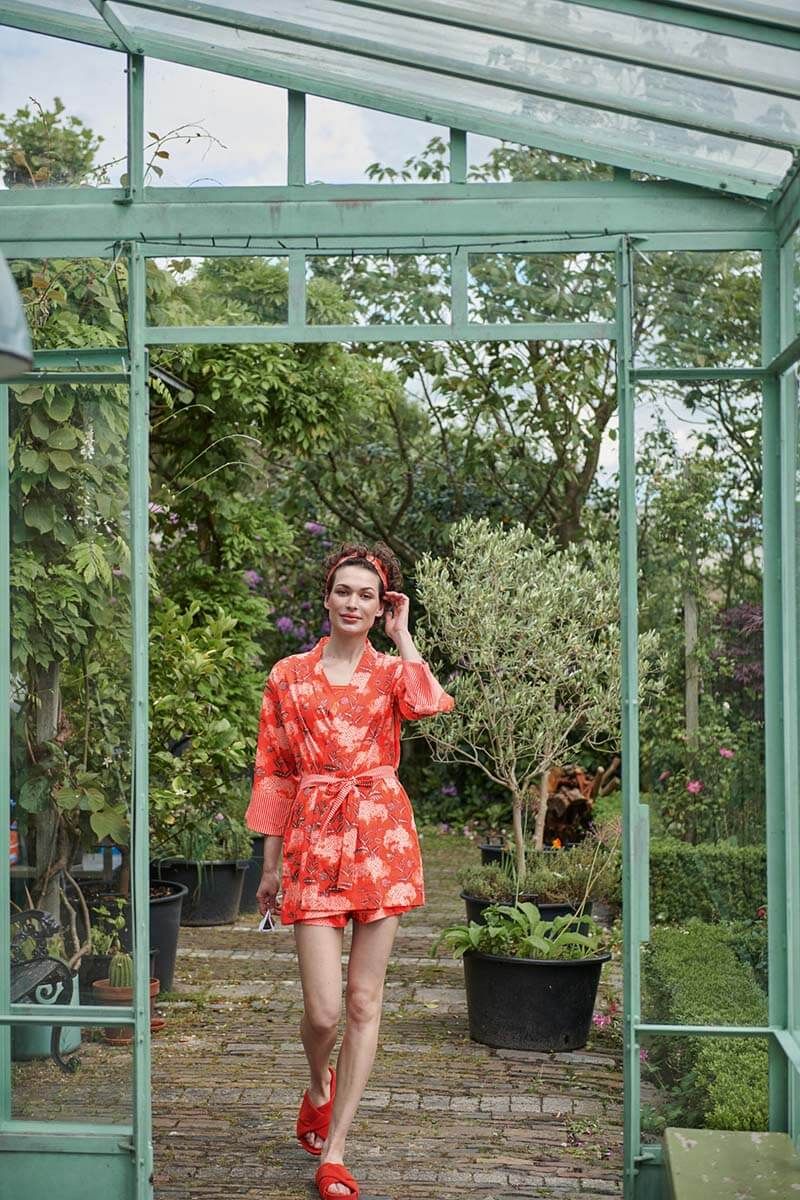 Kimono Flora Firenze en Coloris Corail