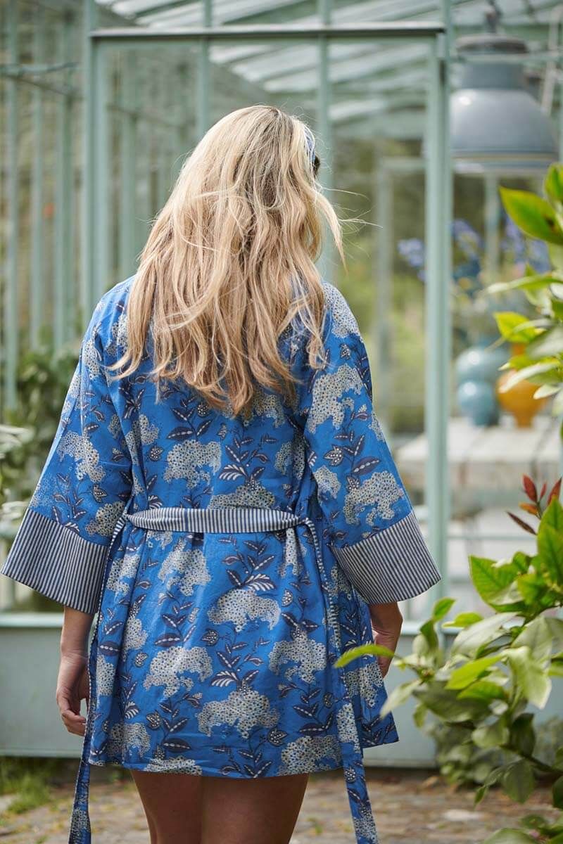 Kimono Flora Firenze en Coloris Bleu Cobalt