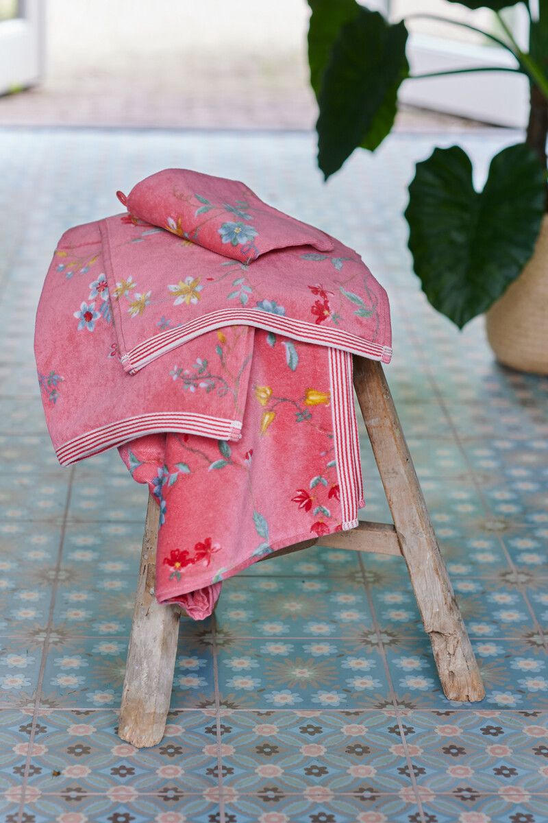 Baddoek Les Fleurs Roze 55x100 cm