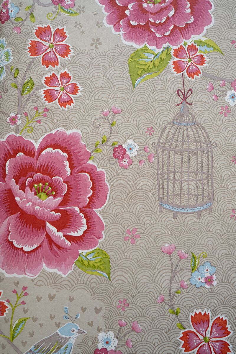 Pip Studio Birds in Paradise Vliesbehang Khaki