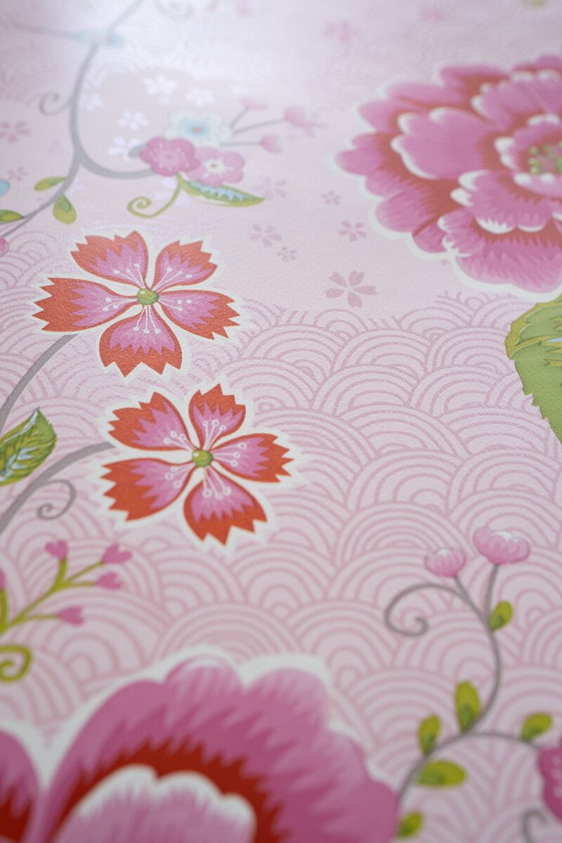 Pip Studio Birds in Paradise Non-Woven Wallpaper Pink