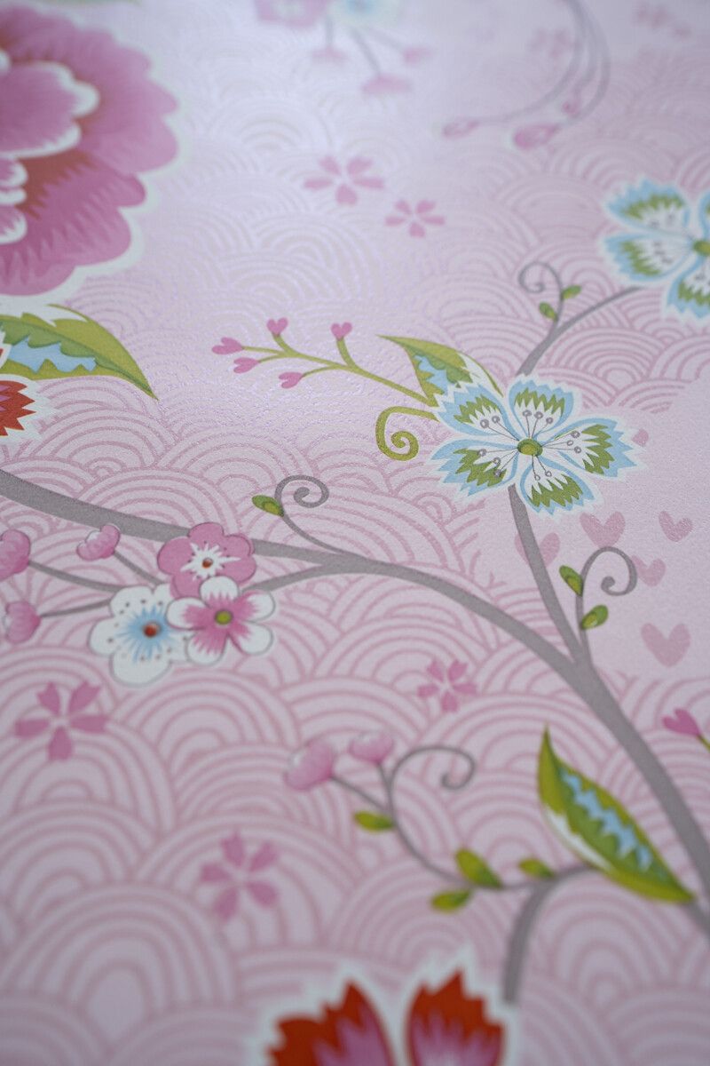 Pip Studio Birds in Paradise Non-Woven Wallpaper Pink