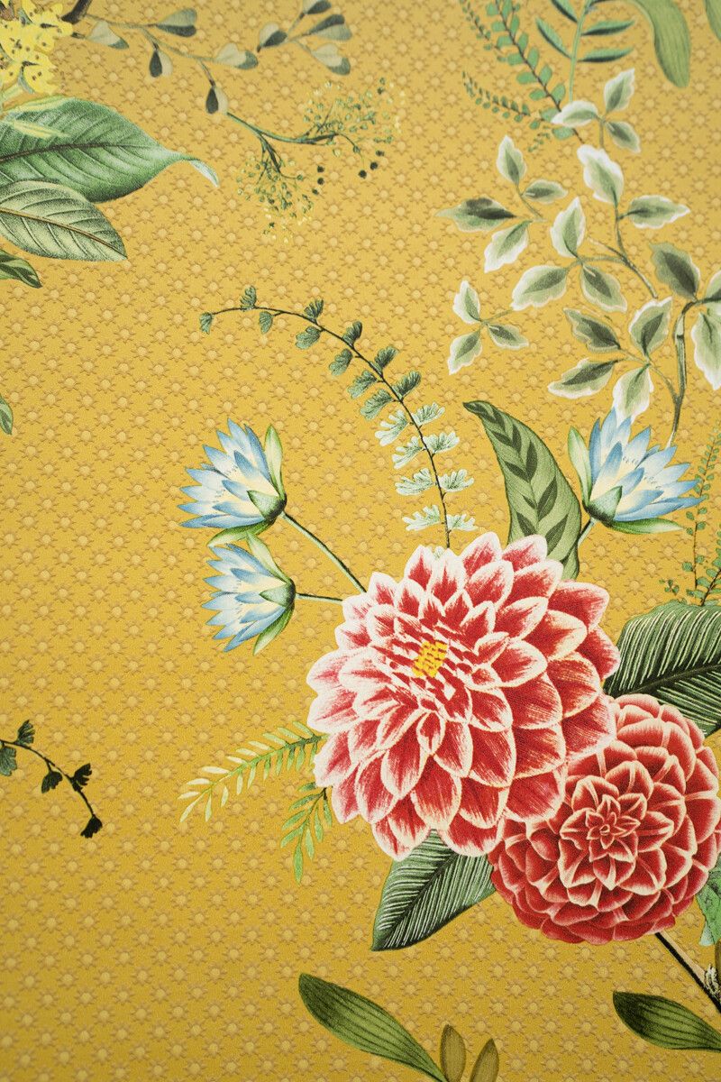 Pip Studio Floris Non-Woven Wallpaper Yellow