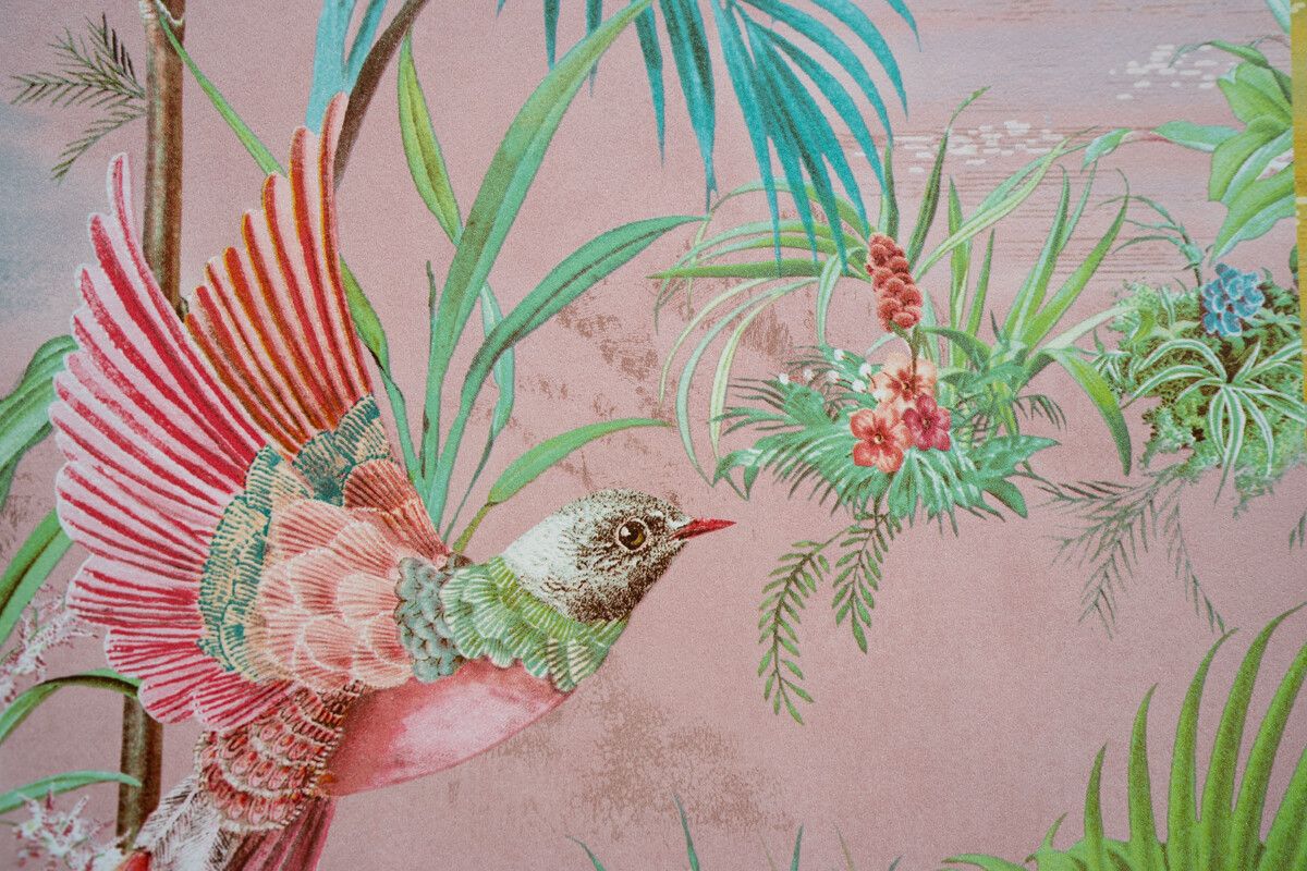 Pip Studio Palm Scene Non-Woven Wallpaper Pink