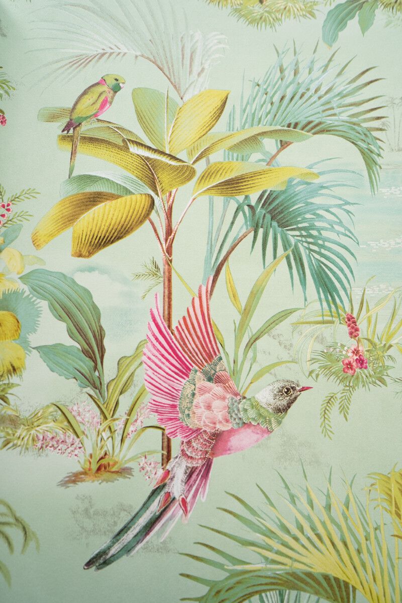 Pip Studio Palm Scene Non-Woven Wallpaper Green