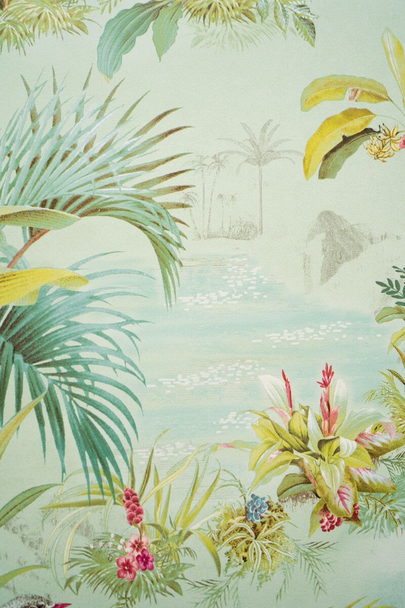 Pip Studio Palm Scene Non-Woven Wallpaper Green