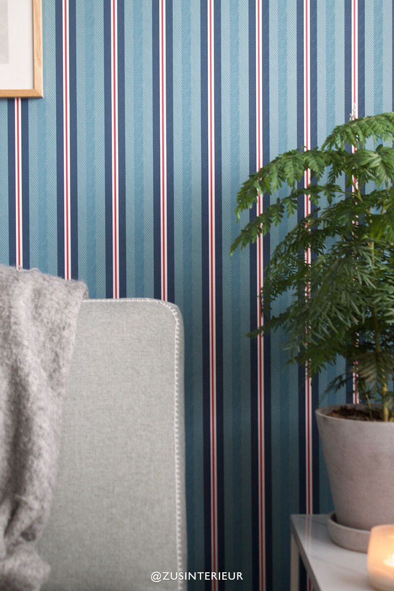 Pip Studio Blurred Lines Non-Woven Wallpaper Dark Blue
