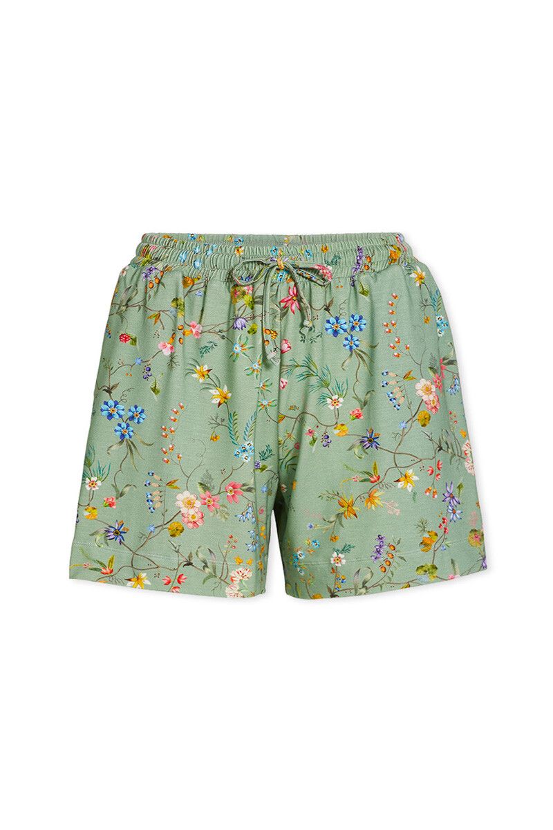 Trousers Short Petites Fleurs Green