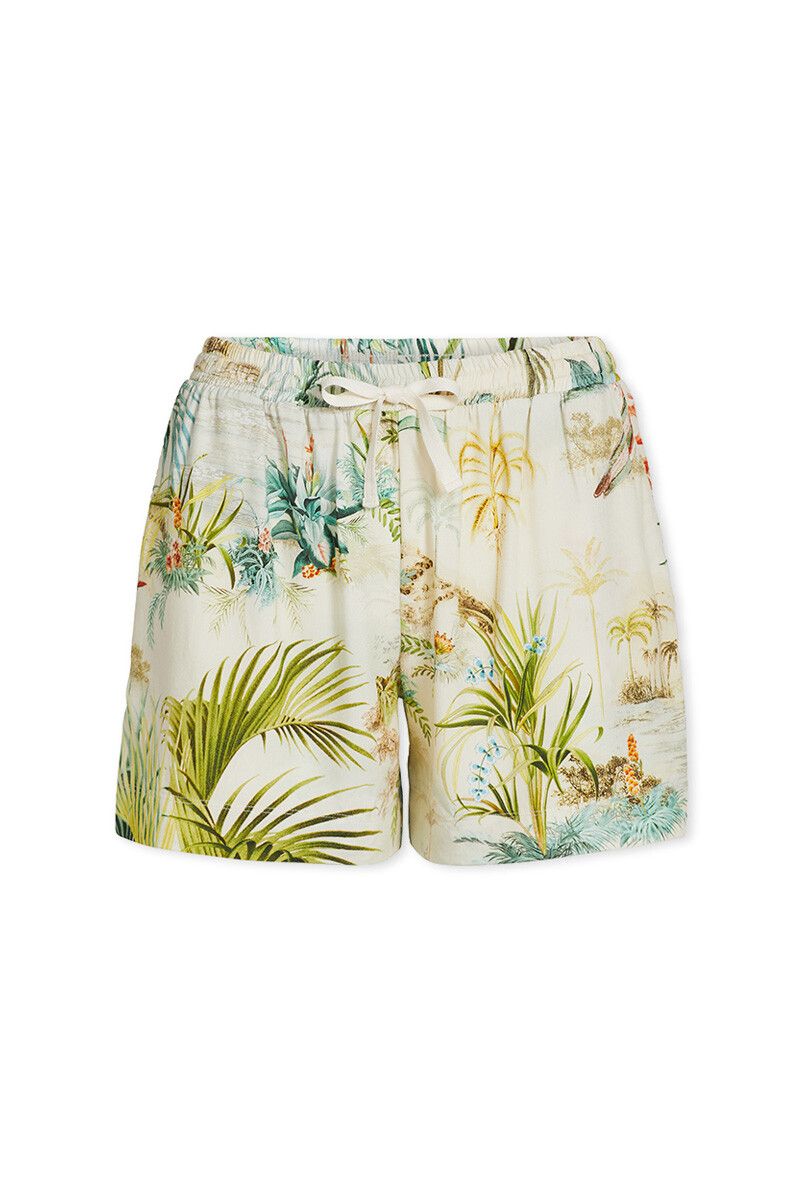 Korte Broek Palm Scenes Off Wit