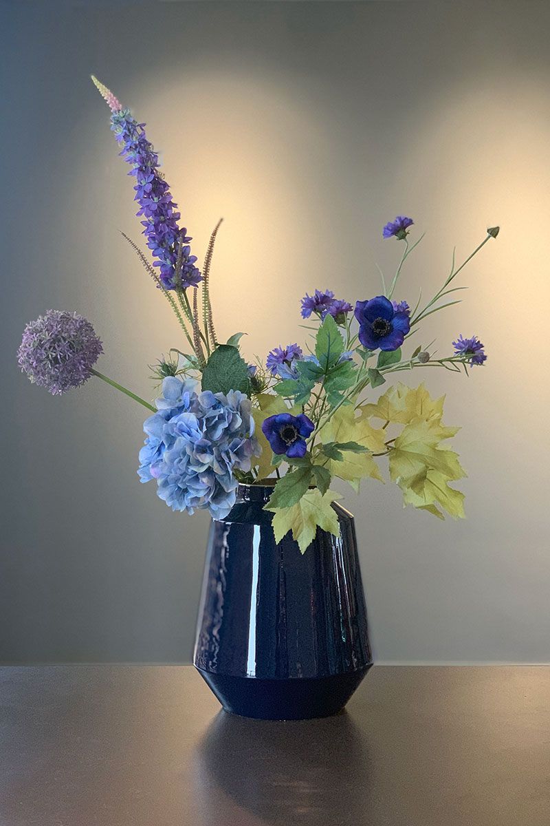 Metal Vase Blue 29 cm