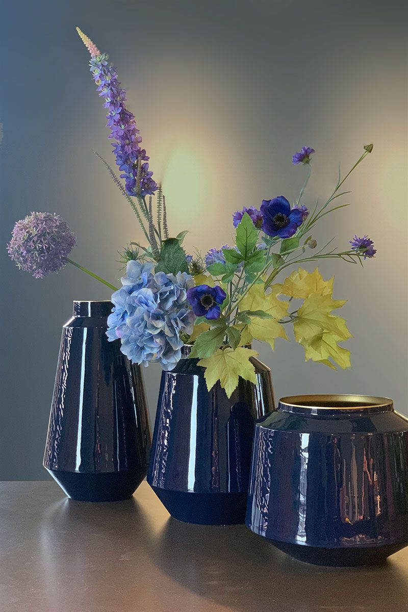 Metal Vase Blue 29 cm