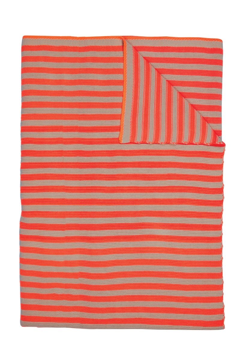 Throw Bonsoir Stripe Orange