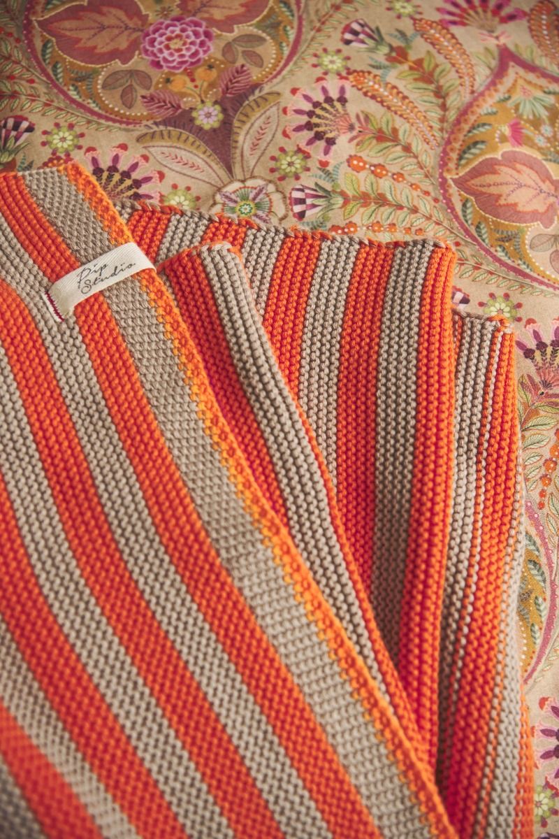 Plaid Bonsoir Stripe Oranje