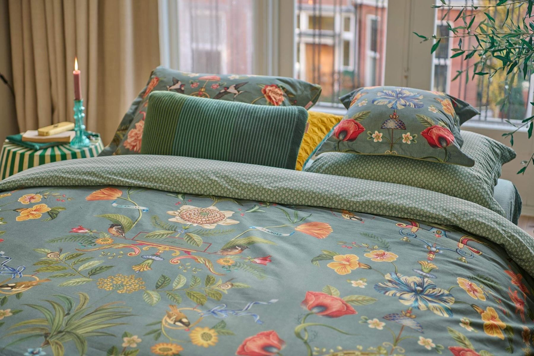 Duvet Cover Botanico Verde Blue