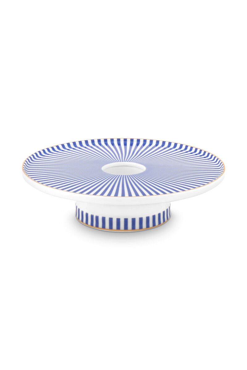 Royal Stripes Kerze Schale Blau 13 cm 