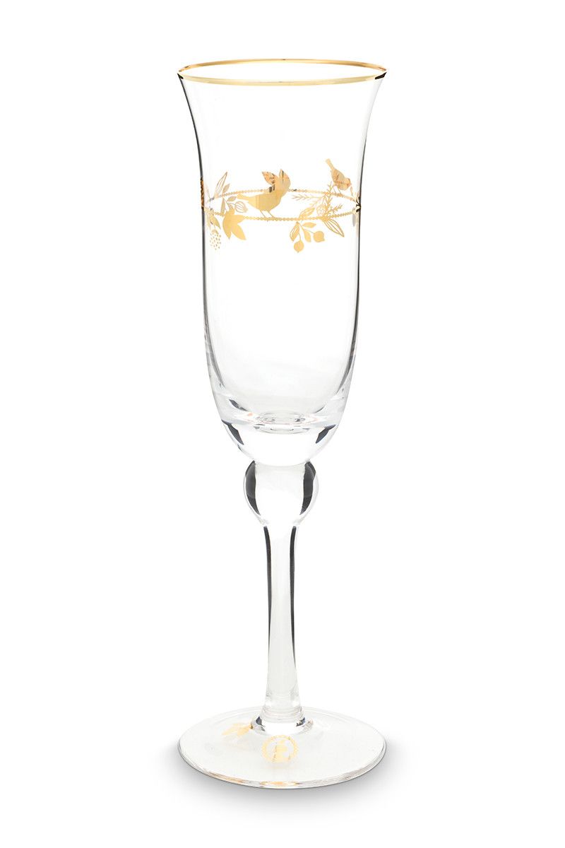 Winter Wonderland Champagne Glass Gold