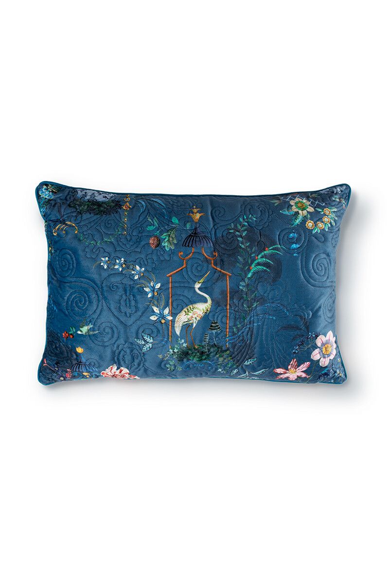 Cushion Rectangle Chinese Porcelain Blue