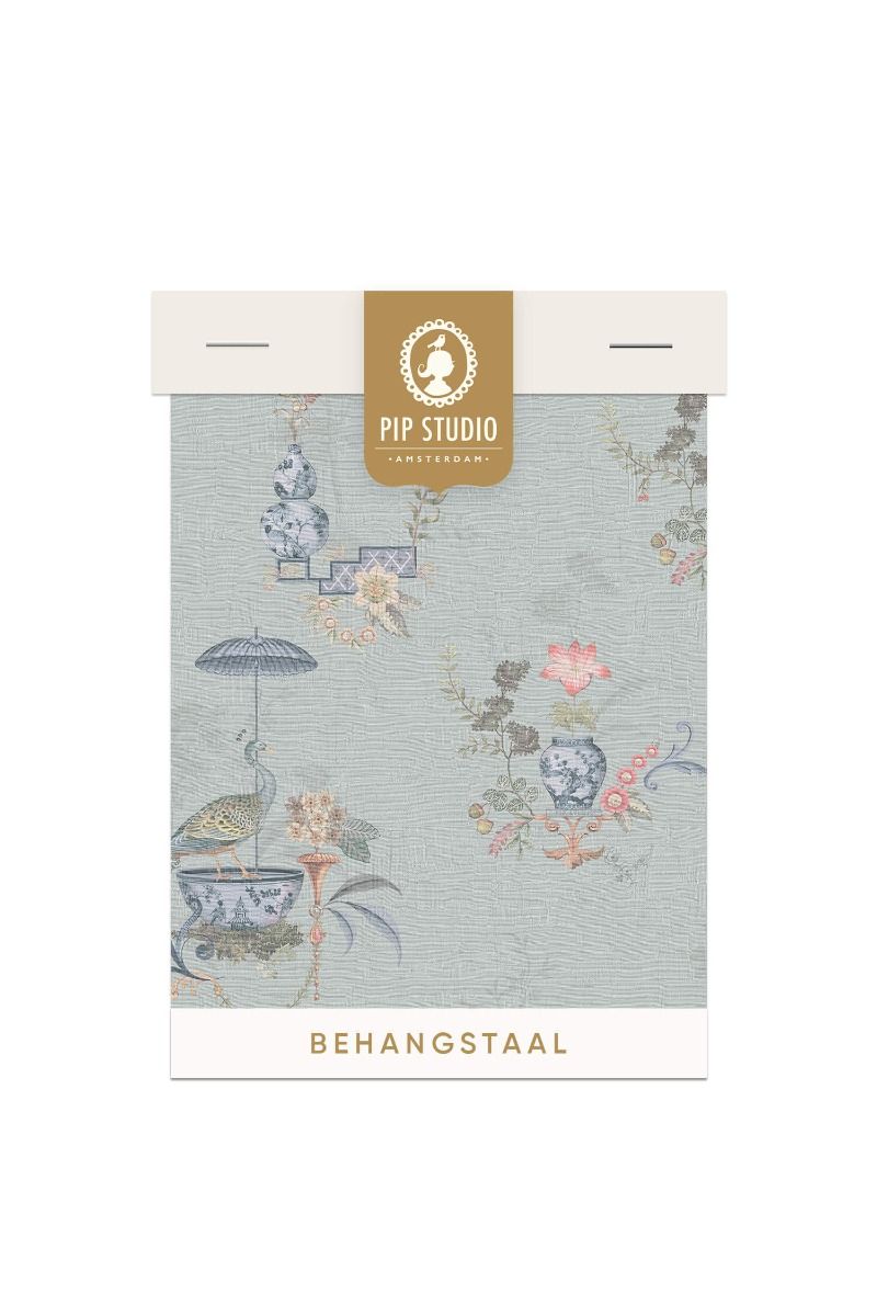 Behangstaal Chinese Porcelain Licht Blauw