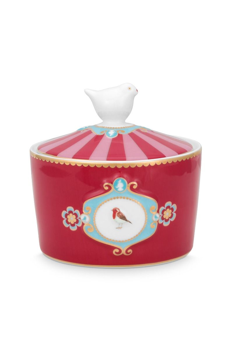 Love Birds Zuckerdose Rot/Rosa