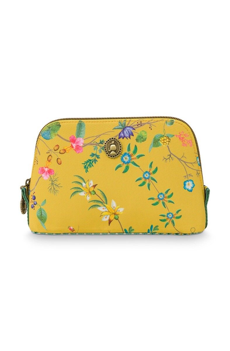 Cosmetic Bag Triangle Small Petites Fleurs Yellow