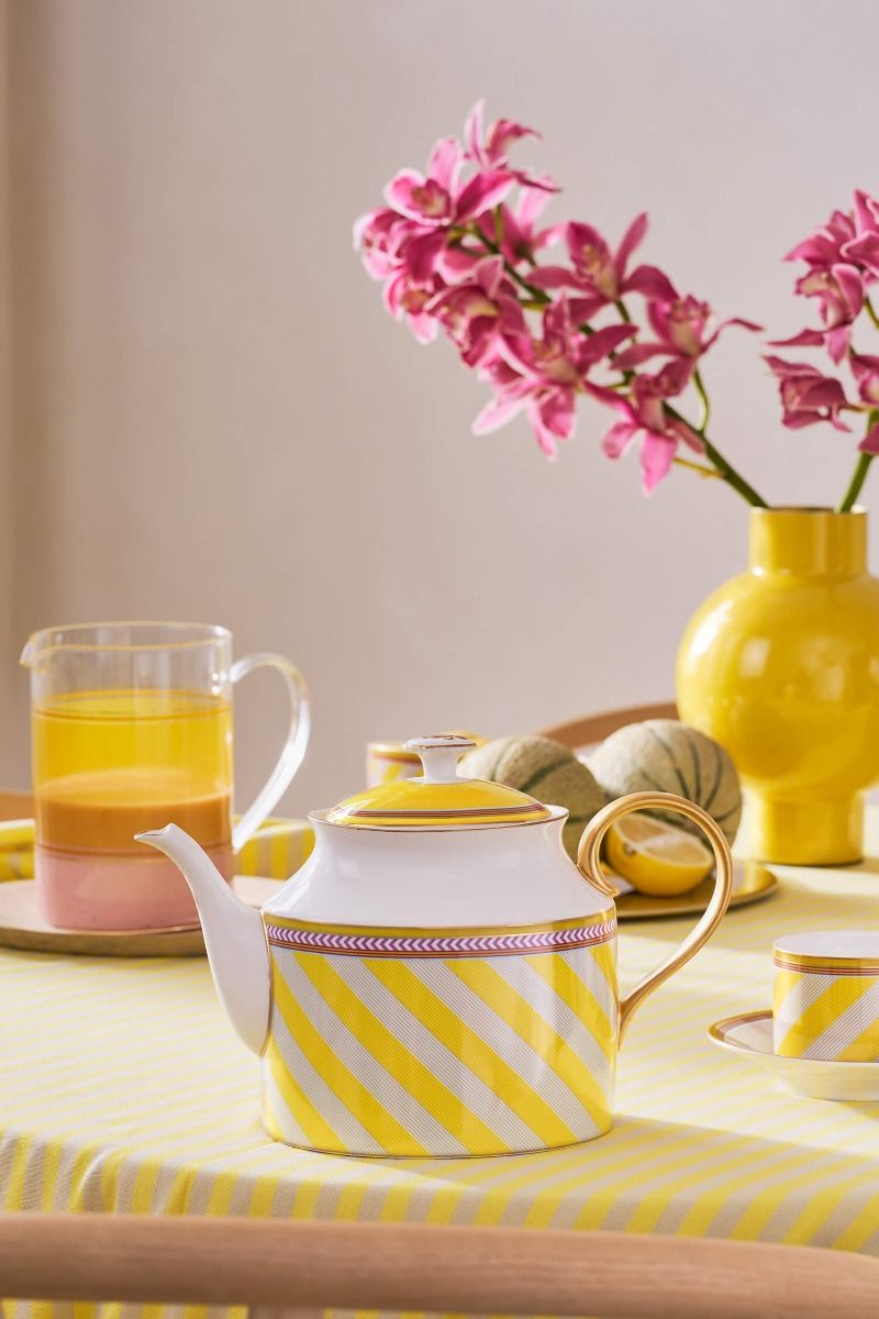 Pip Chique Stripes Tea Pot Large Yellow
