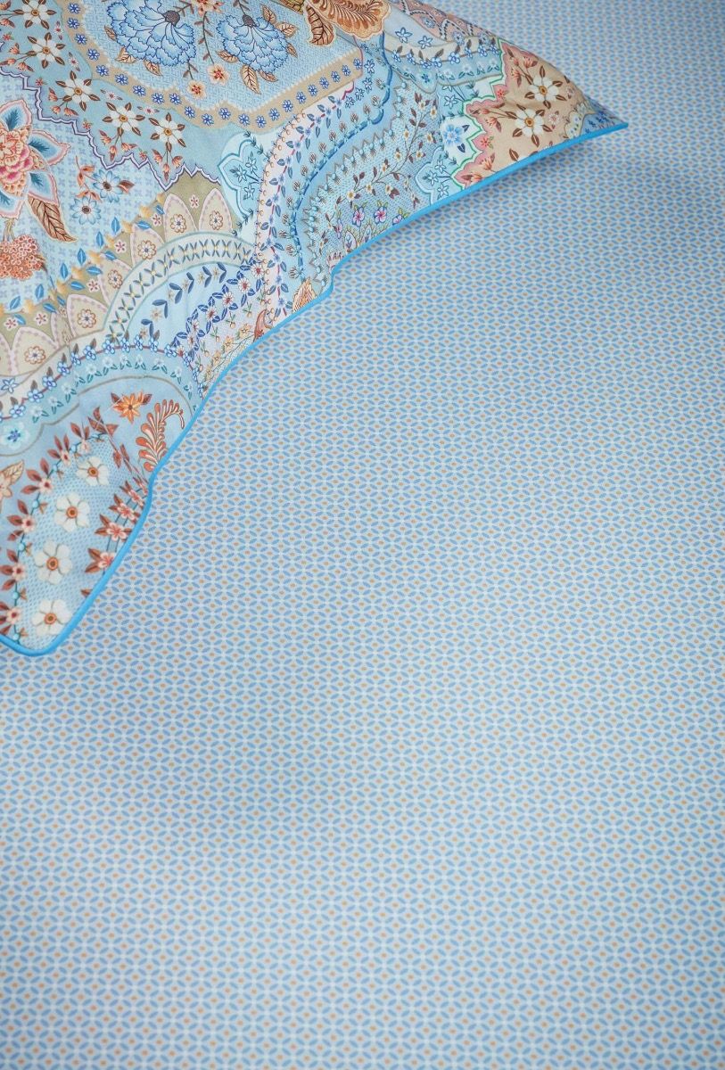Drap-Housse Cross Stitch Gris/Bleu
