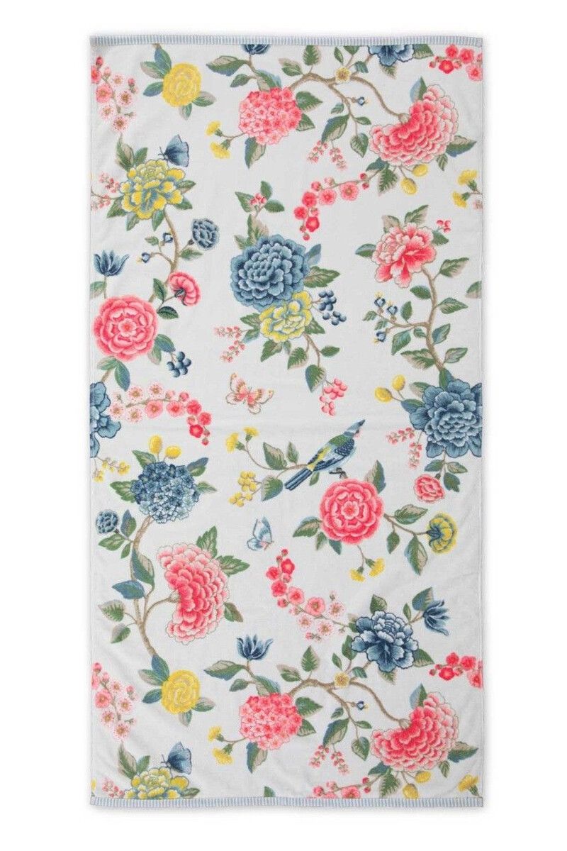 Grande Serviette de Bain Good Evening en Coloris Blanc 70 x 140 cm
