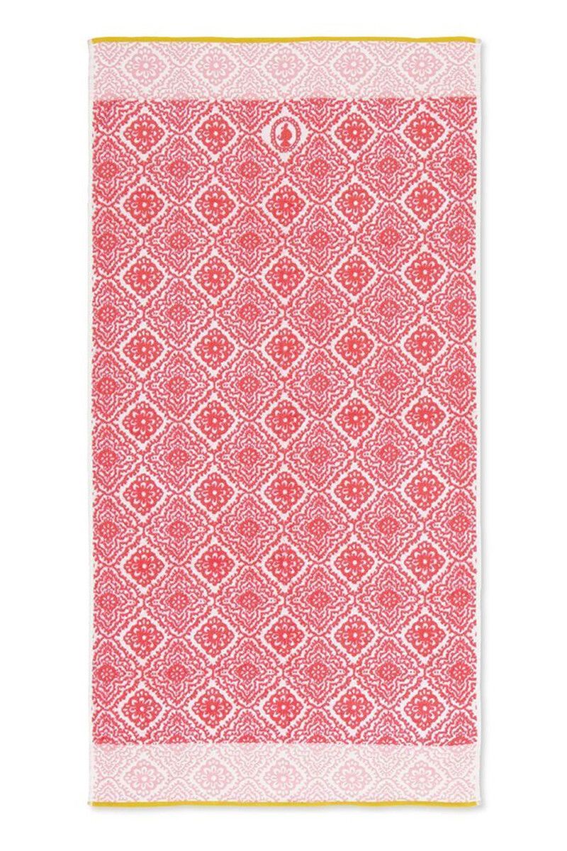 Große Duschlaken Jacquard Check dunkelrosa 70x140 cm
