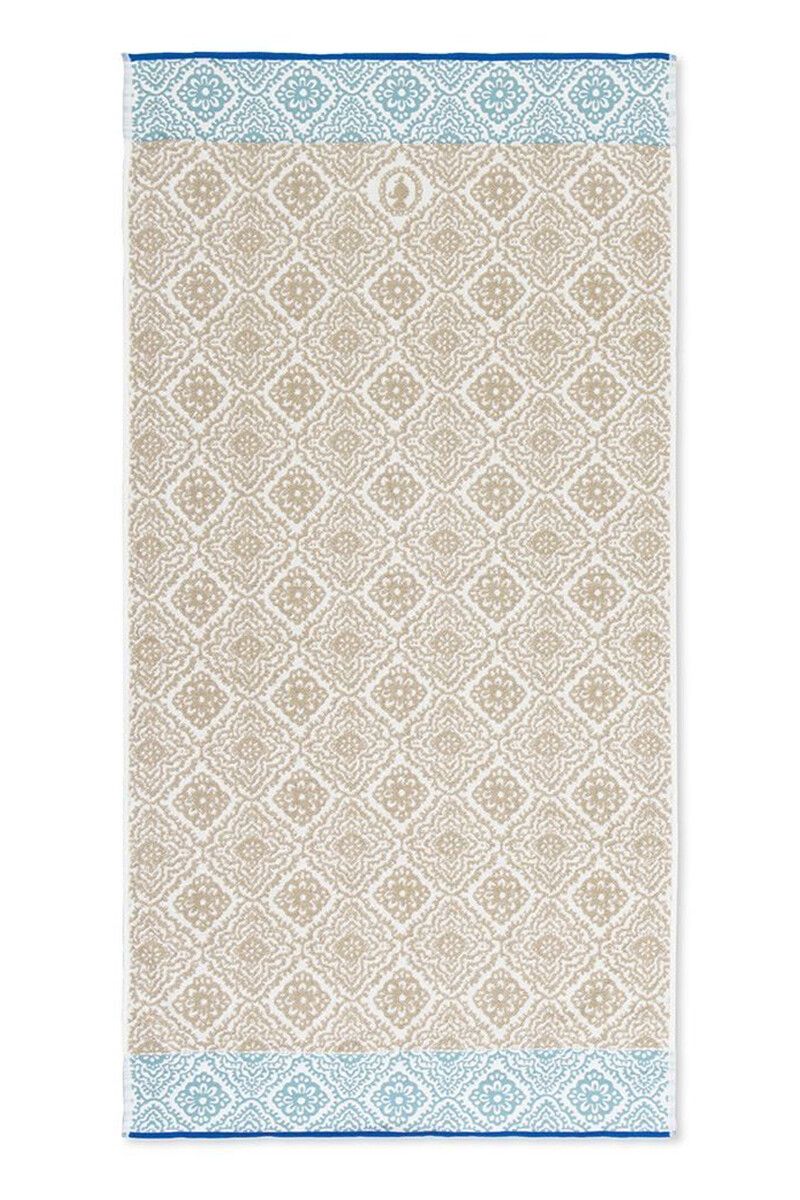 Large Bath towel Jacquard Check Khaki 70x140 cm