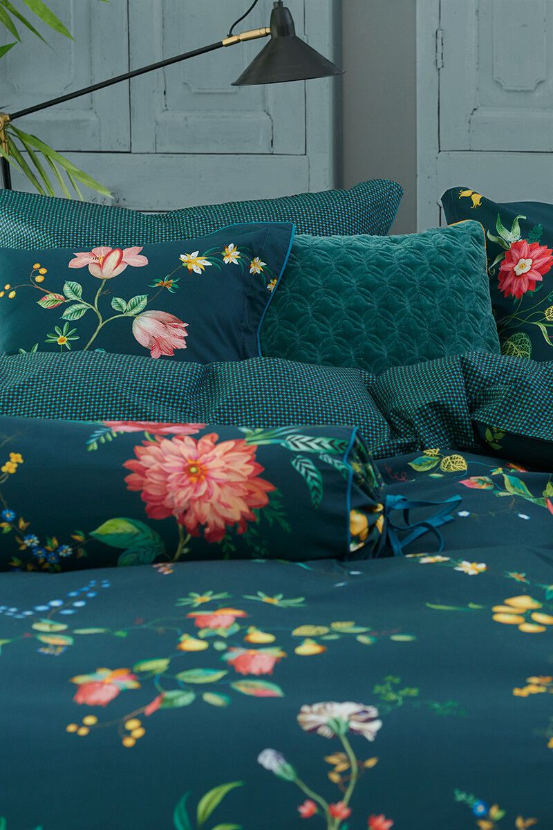 Dekbedovertrek Fleur Grandeur Donker Blauw Groen