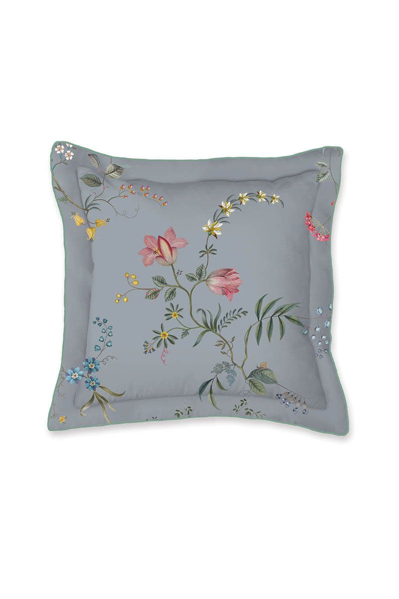 Quadratisches Zierkissen Fleur Grandeur Blau