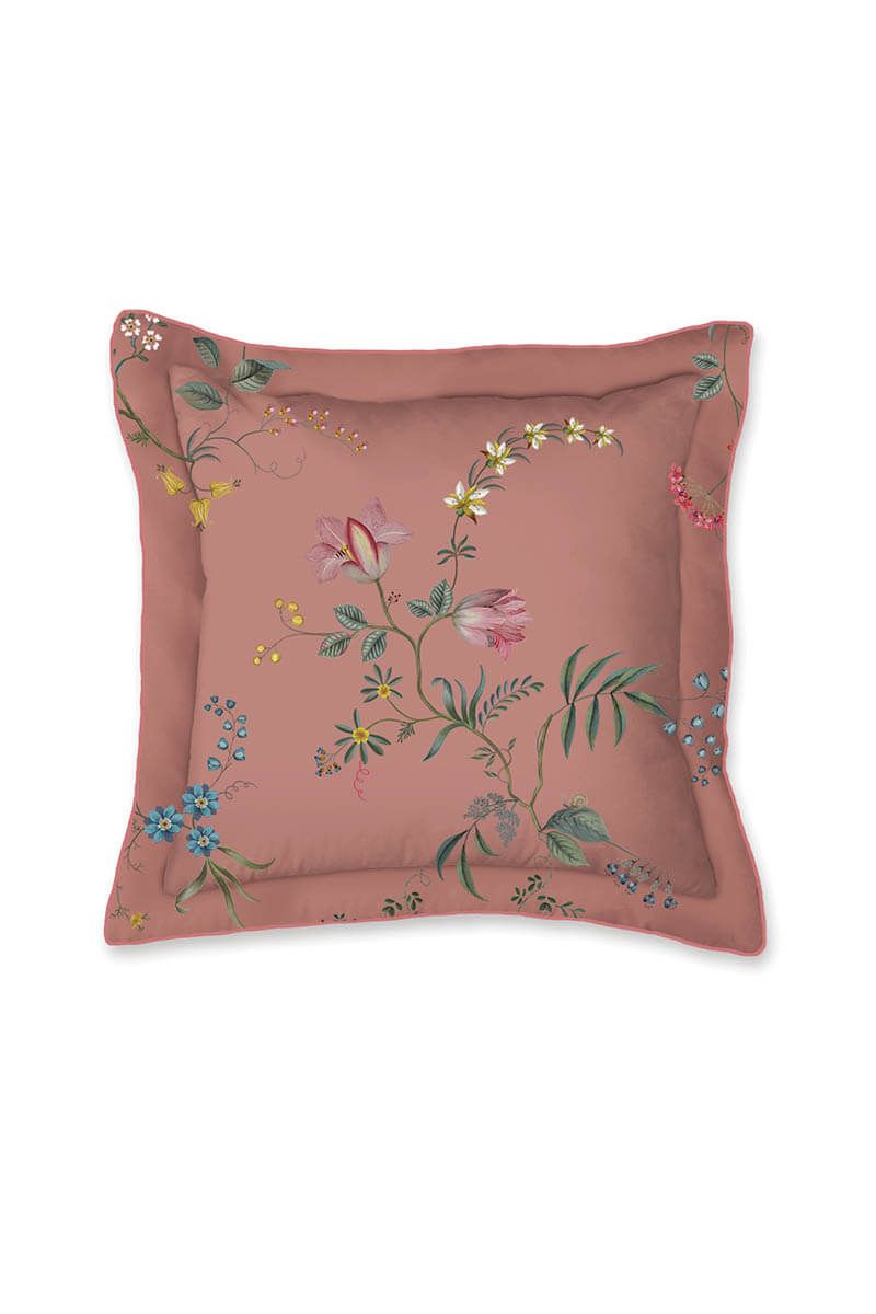 Quadratisches Zierkissen Fleur Grandeur Rosa