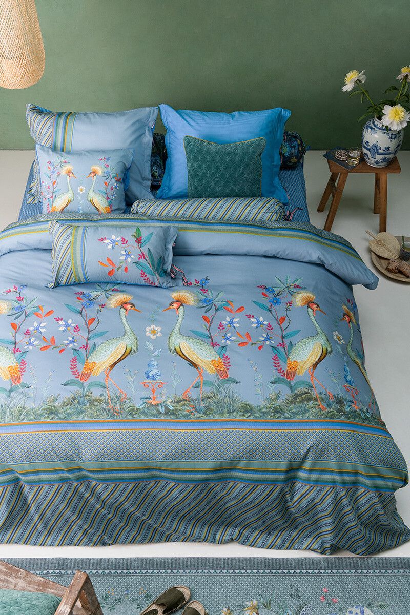 Pillowcase Flirting Birds Blue