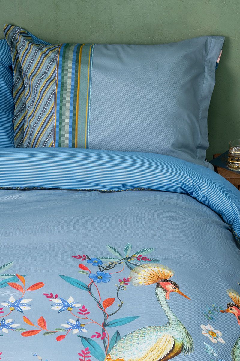 Pillowcase Flirting Birds Blue