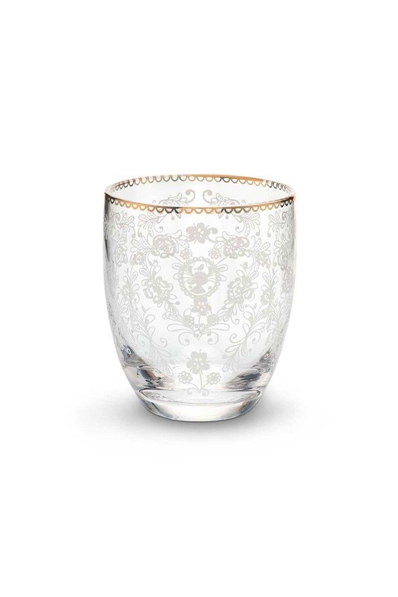 Floral water glass