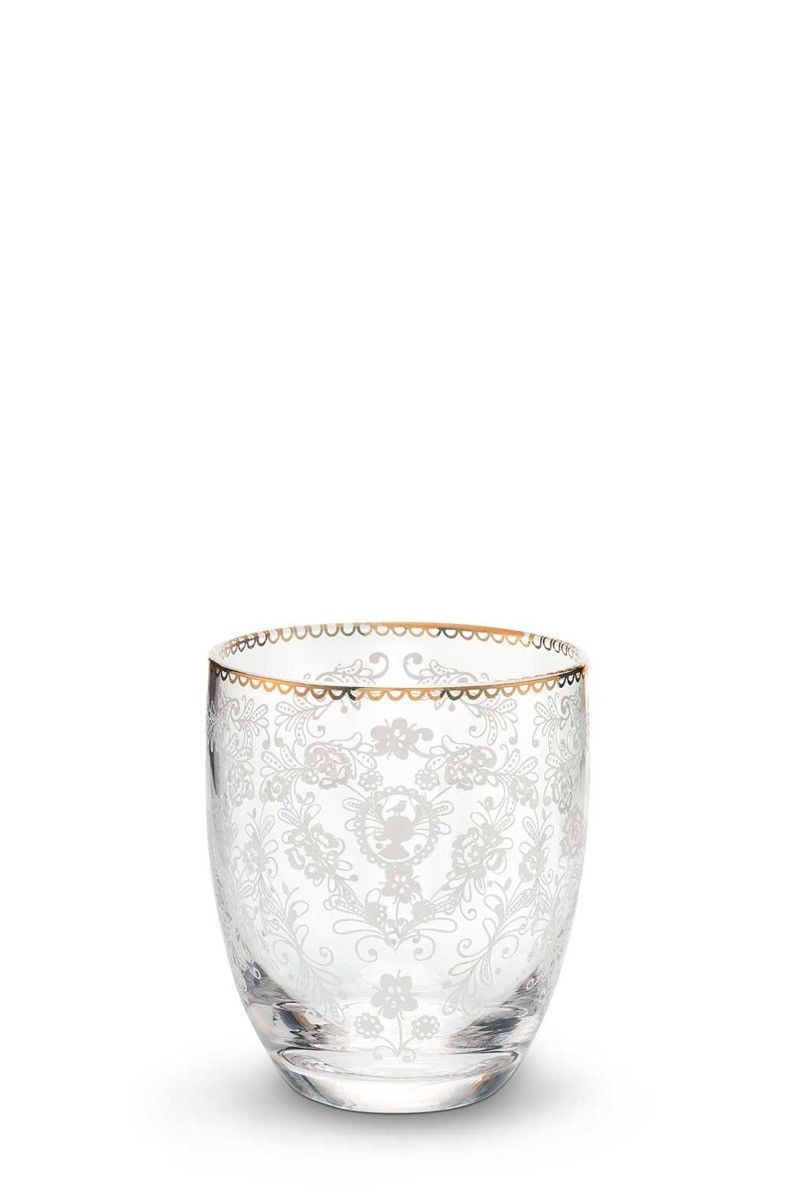 Floral water glass