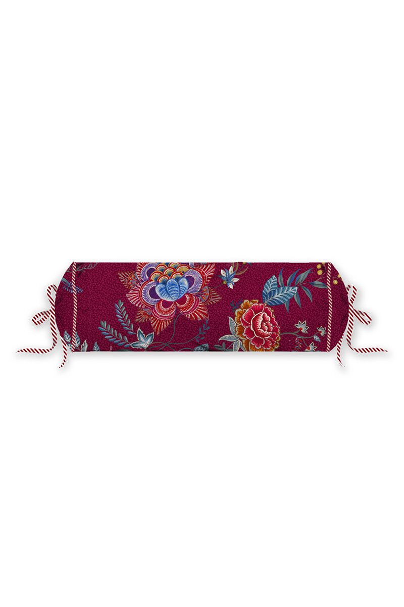 Nackenrolle Flower Festival Dunkel Rot