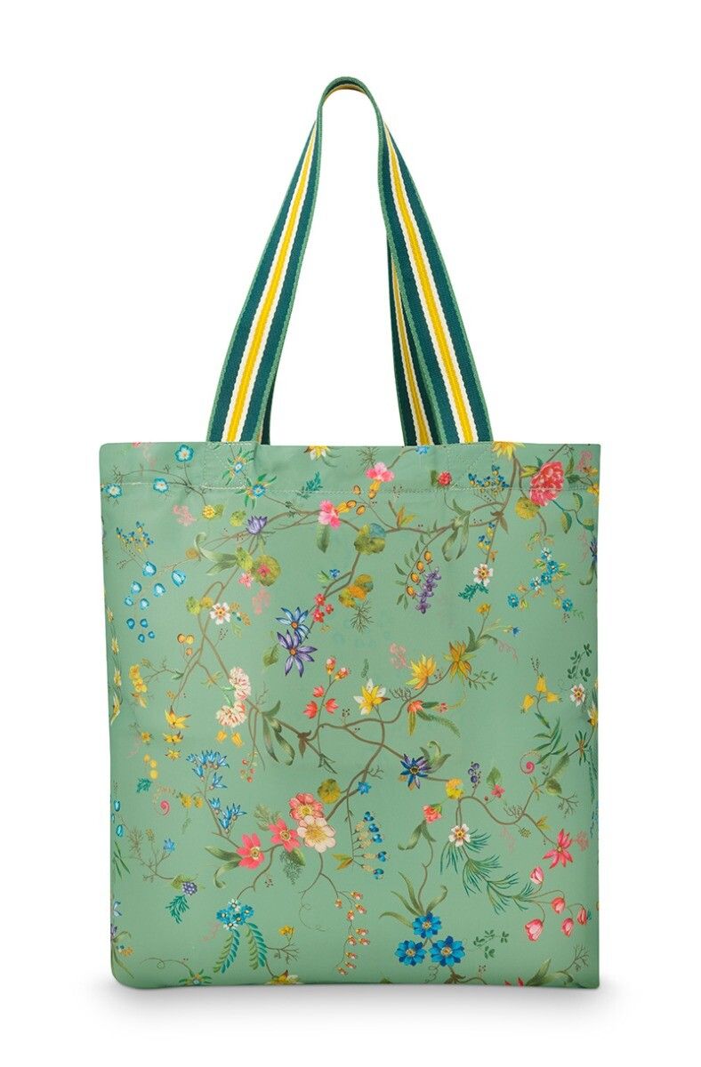 Faltbare Tasche Petites Fleurs Grün 