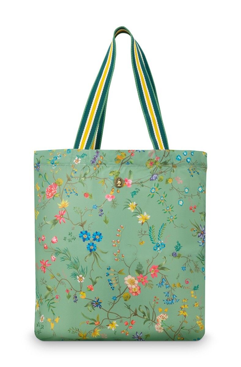 Faltbare Tasche Petites Fleurs Grün 