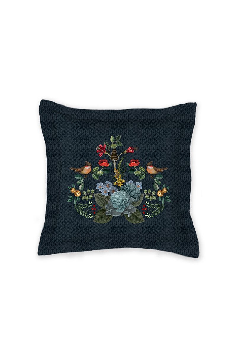 Quadratisches Zierkissen Forest Carpet Dunkel Blau